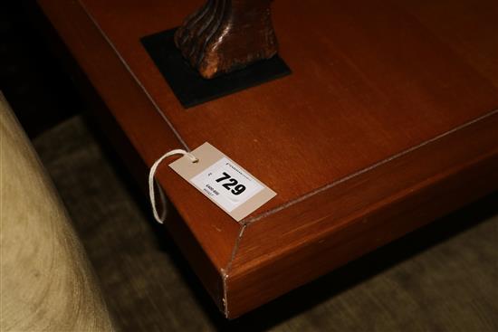 A modern Italian Delvera satinwood and chrome centre table, W.9ft 10in. D.3ft 4in. H.2ft 6in.